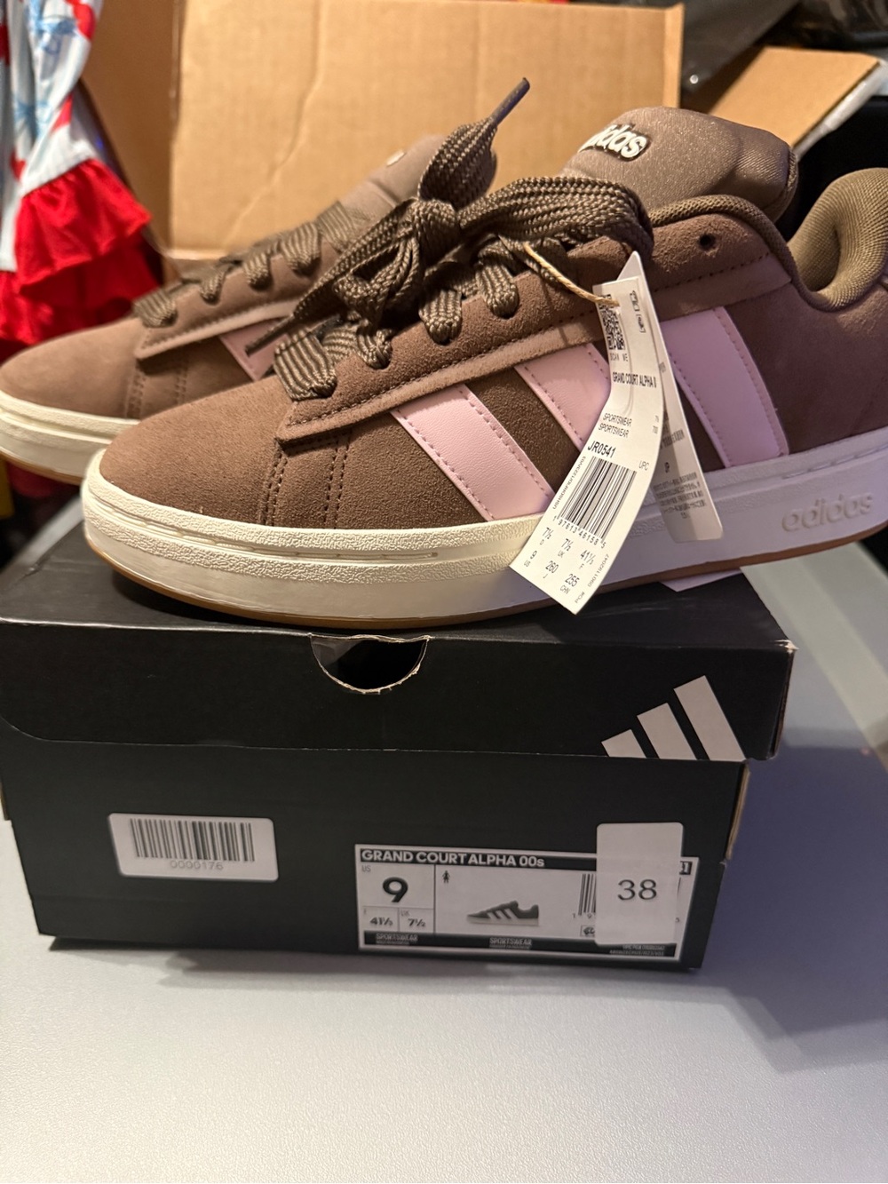 Adidas Grand Court Alpha Brown & Pink Sneakers